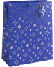 Пакет подарочный, 210гр, Сверкающие звезды, Металлик, 23*18*10 см - в магазине «ШарикClub»