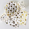 Сервировочные салфетки, Звезды Микс, Белый/Золото, Металлик, 33*33 см, 12 шт - в магазине «ШарикClub»