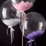 Шар (18''/46 см) Сфера 3D, Deco Bubble, с перьями на выбор - в магазине «ШарикClub»