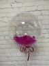 Шар (18''/46 см) Сфера 3D, Deco Bubble, с перьями на выбор - в магазине «ШарикClub»