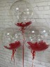Шар (18''/46 см) Сфера 3D, Deco Bubble, с перьями на выбор - в магазине «ШарикClub»
