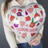 Шар (18''/46 см) Сердце, Love you (цветочки) - в магазине «ШарикClub»