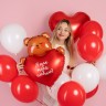Шар (30''/76 см) Фигура, Мишка с сердцем, Сатин - в магазине «ШарикClub»