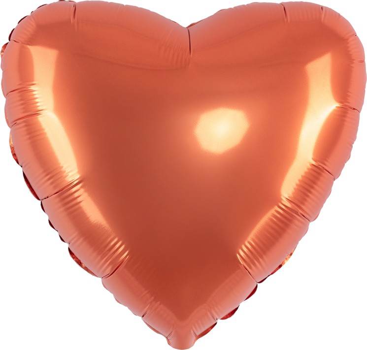 Шар (18''/46 см) Сердце, Оранжевый, Сатин - в магазине «ШарикClub»