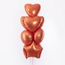 Шар (18''/46 см) Сердце, Оранжевый, Сатин - в магазине «ШарикClub»