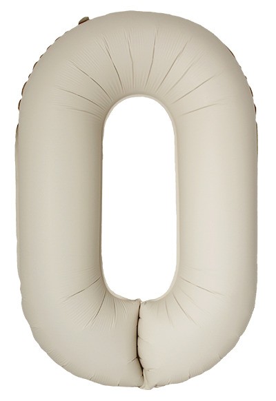 Шар (40''/102 см) Цифра, 0 Slim, Кремовый Латте, Матовый - в магазине «ШарикClub»