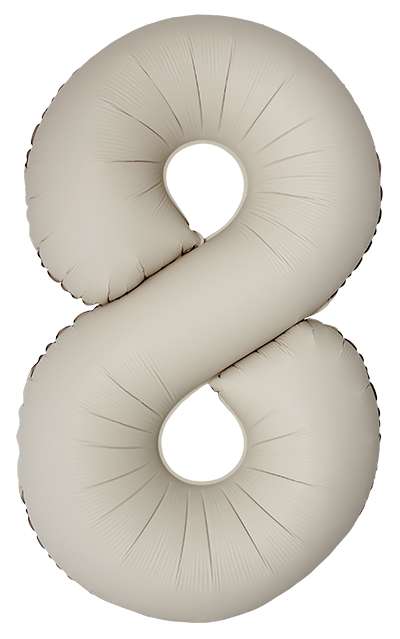 Шар (40''/102 см) Цифра, 8 Slim, Кремовый Латте, Матовый - в магазине «ШарикClub»