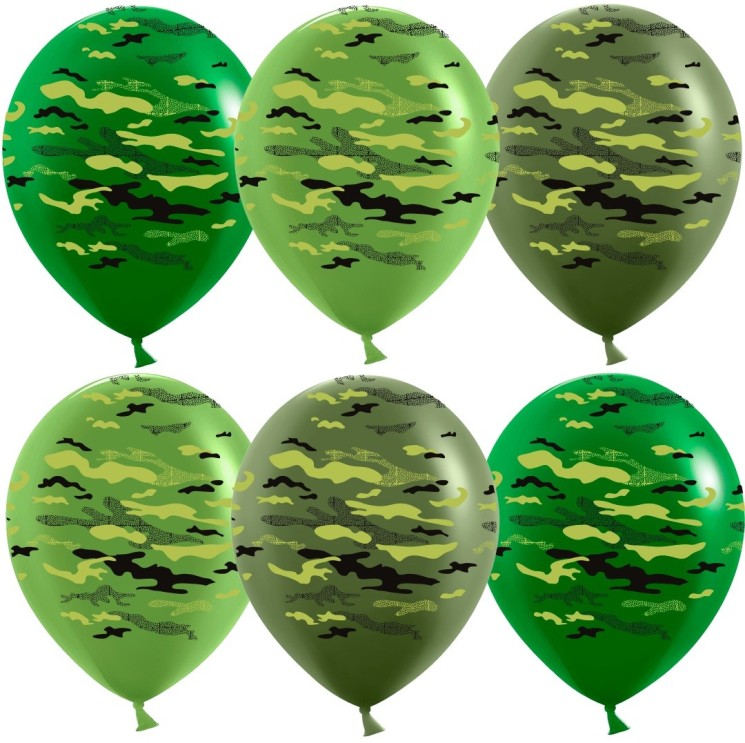 Шар (12''/30 см) Камуфляж, Ассорти, пастель - в магазине «ШарикClub»