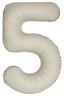 Шар (40''/102 см) Цифра, 5 Slim, Кремовый Латте, Матовый - в магазине «ШарикClub»