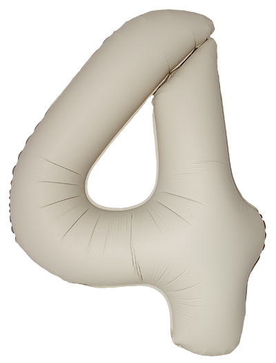 Шар (40''/102 см) Цифра, 4 Slim, Кремовый Латте, Матовый - в магазине «ШарикClub»