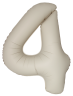 Шар (40''/102 см) Цифра, 4 Slim, Кремовый Латте, Матовый - в магазине «ШарикClub»