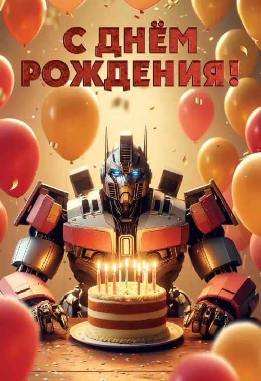 Открытка, С Днем Рождения! (трансформер с тортом), 12,6*18,2 см - в магазине «ШарикClub»