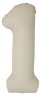 Шар (40''/102 см) Цифра, 1 Slim, Кремовый Латте, Матовый - в магазине «ШарикClub»