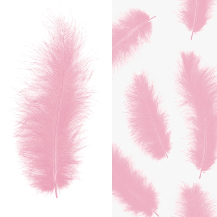 Перья, Премиум, Пыльная роза, 12-15 см, 30 шт. - в магазине «ШарикClub»