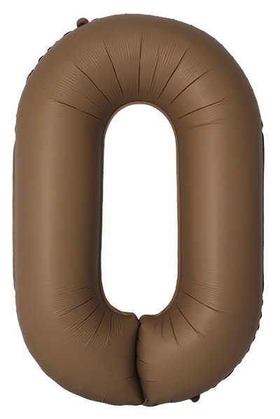 Шар (40''/102 см) Цифра, 0 Slim, Шоколад, Матовый - в магазине «ШарикClub»