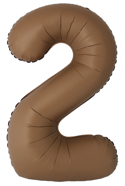 Шар (40''/102 см) Цифра, 2 Slim, Шоколад, Матовый - в магазине «ШарикClub»