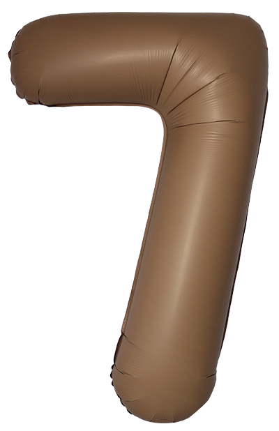 Шар (40''/102 см) Цифра, 7 Slim, Шоколад, Матовый - в магазине «ШарикClub»