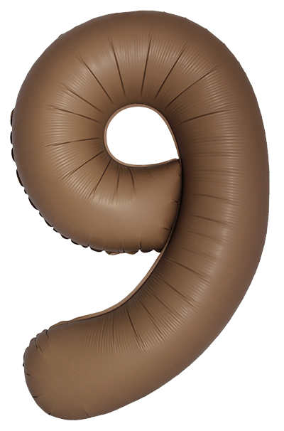 Шар (40''/102 см) Цифра, 9 Slim, Шоколад, Матовый - в магазине «ШарикClub»