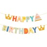 Гирлянда Happy Birthday (разноцветные буквы и короны), с блестками, 200 см - в магазине «ШарикClub»