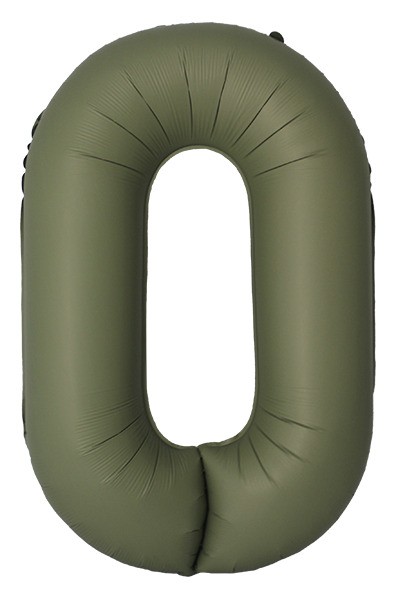 Шар (40''/102 см) Цифра, 0 Slim, Оливковый, Матовый - в магазине «ШарикClub»