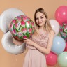 Шар (18''/46 см) Круг, 8 Марта (тюльпаны) - в магазине «ШарикClub»