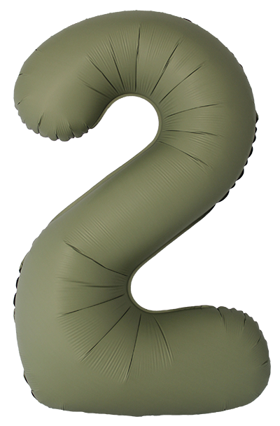 Шар (40''/102 см) Цифра, 2 Slim, Оливковый, Матовый - в магазине «ШарикClub»