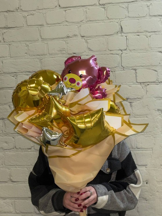 Букет из шаров "Медвежонок" - в магазине «ШарикClub»