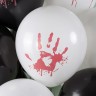 Шар (12''/30 см) Кровавые ладошки, Черный/Белый, пастель, 2 ст - в магазине «ШарикClub»