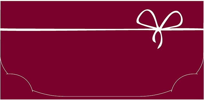 Конверт для денег, Изящный бантик, Бордовый - в магазине «ШарикClub»