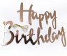 Гирлянда Happy Birthday (курсив), Розовое Золото, Металлик, 500 см - в магазине «ШарикClub»