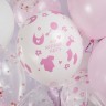 Шар (12''/30 см) Ура, Девочка!, Белый/Розовый, пастель - в магазине «ШарикClub»