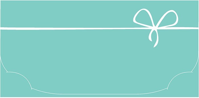 Конверт для денег, Изящный бантик, Бирюзовый - в магазине «ШарикClub»