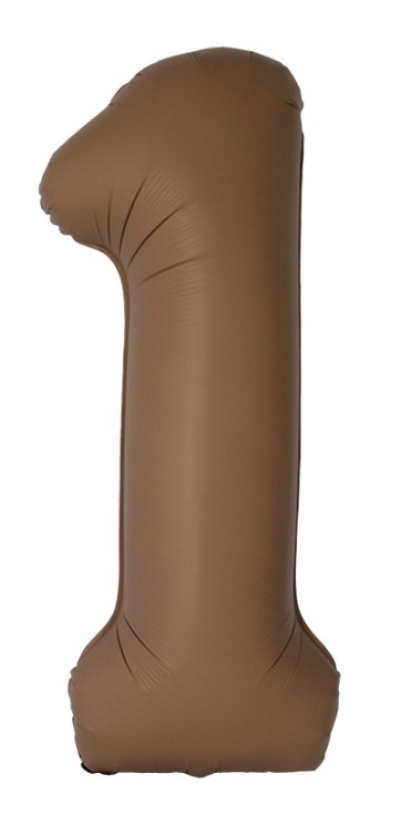 Шар (40''/102 см) Цифра, 1 Slim, Оливковый, Матовый - в магазине «ШарикClub»